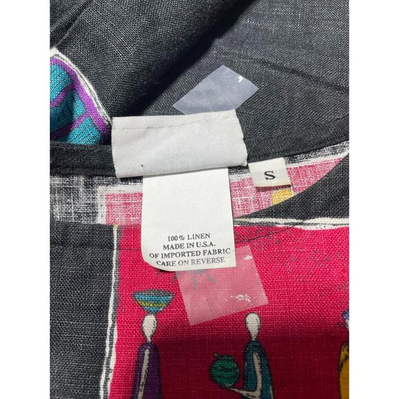 Hot Cotton Size Small Top Blouse Abstract Art to Wear Boho Lagenlook - Picture 5 of 6